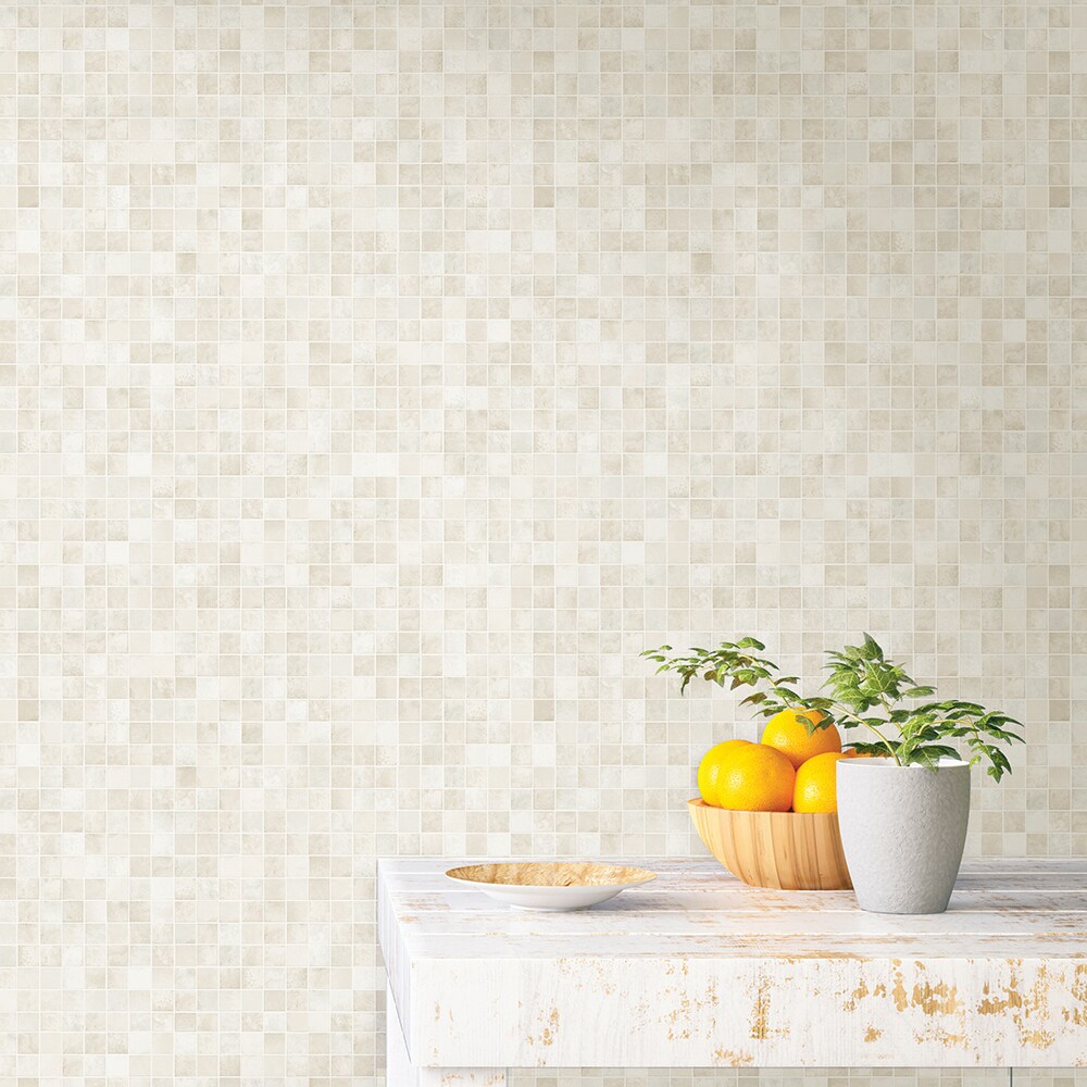 Tempaper Moasic Tile Peel and Stick Wallpaper Neutral