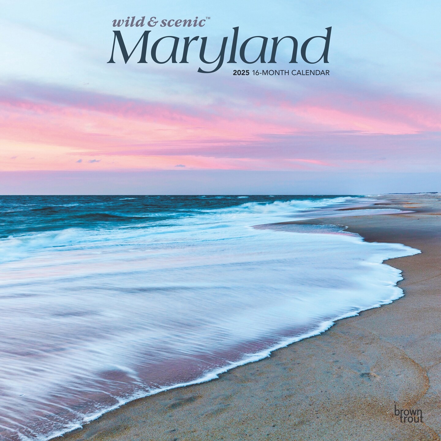 Maryland Wild &#x26; Scenic | 2025 12 x 24 Inch Monthly Square Wall Calendar | Plastic-Free | BrownTrout | USA United States of America Southeast State Nature
