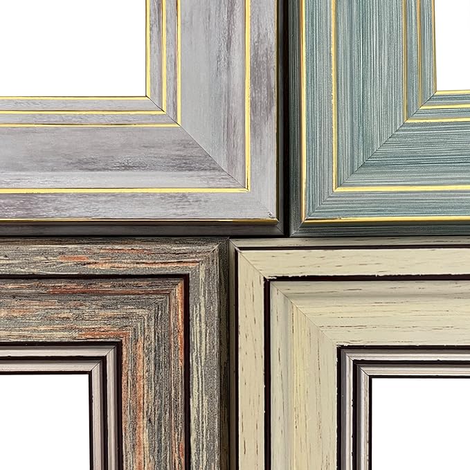 Set of four 8x10 rustic farmhouse picture frames for table or wall hanging.