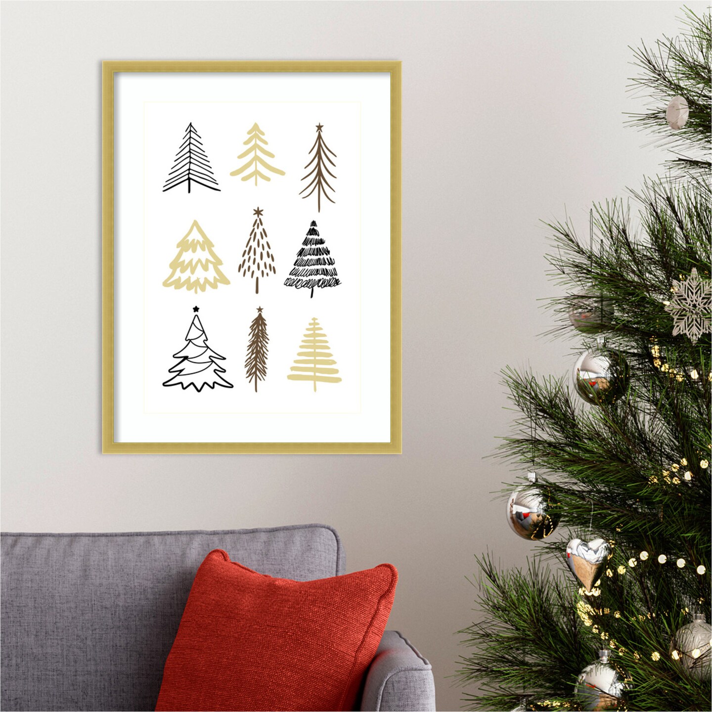 Christmas Trees 2 by Kristina N. Wood Framed Wall Art Print