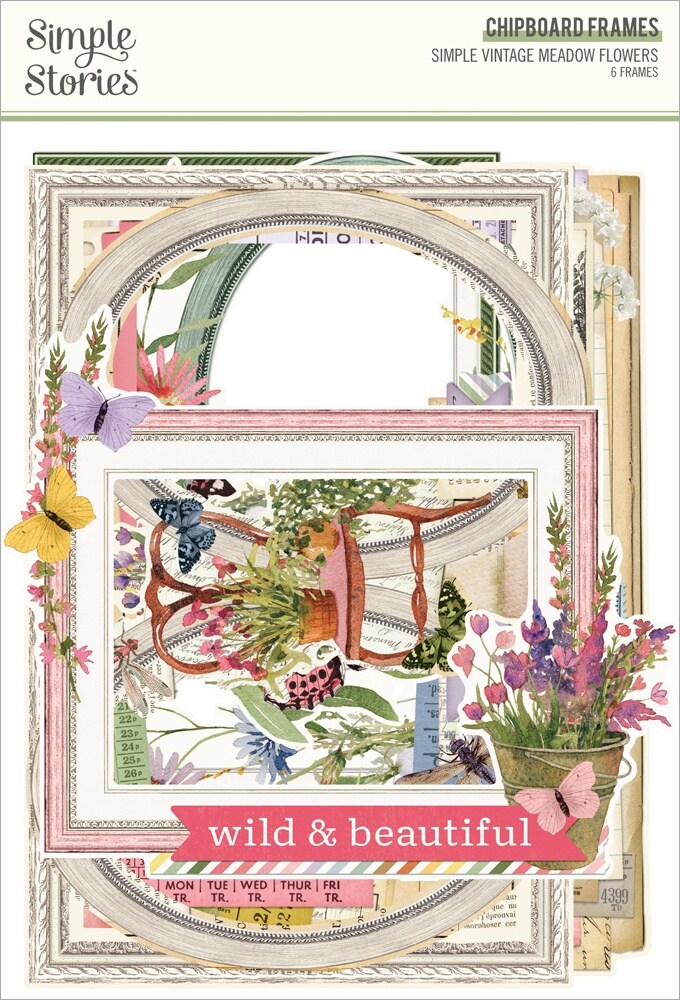 Simple Vintage Meadow Flowers Chipboard-Frames