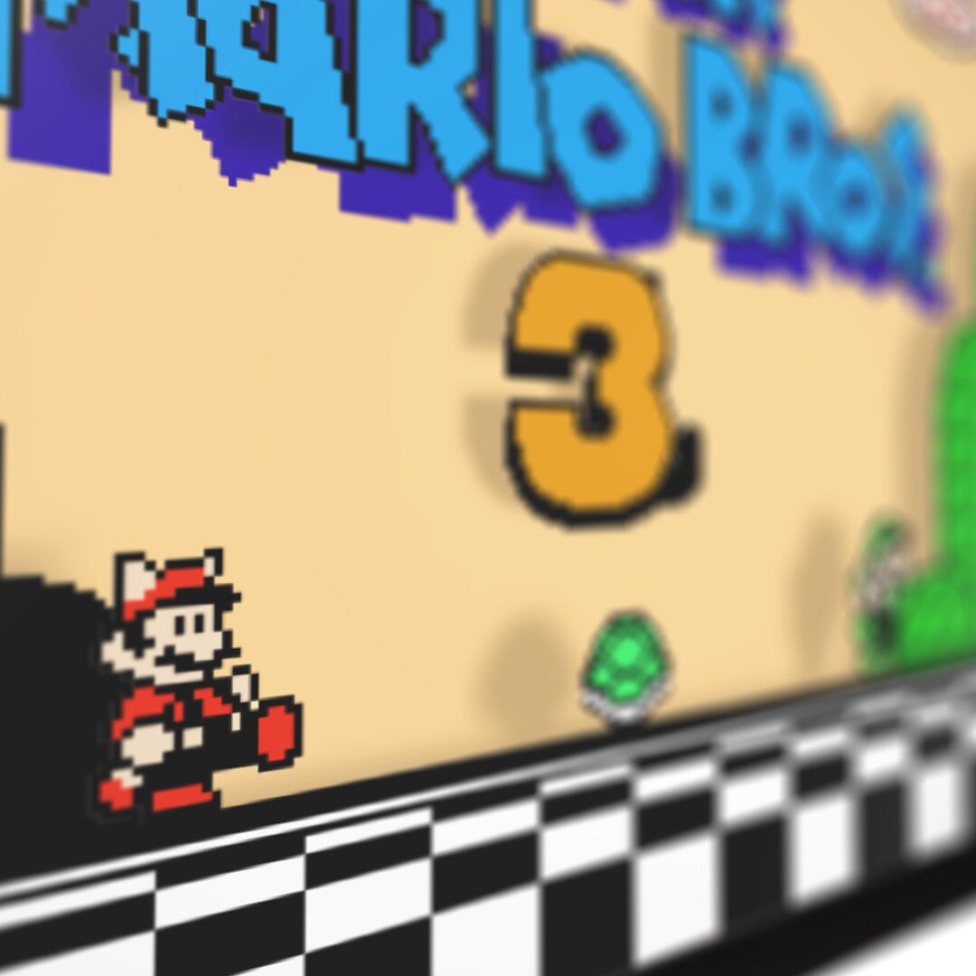 Super Mario (Title Screen) 3D Shadow Box for Gamers