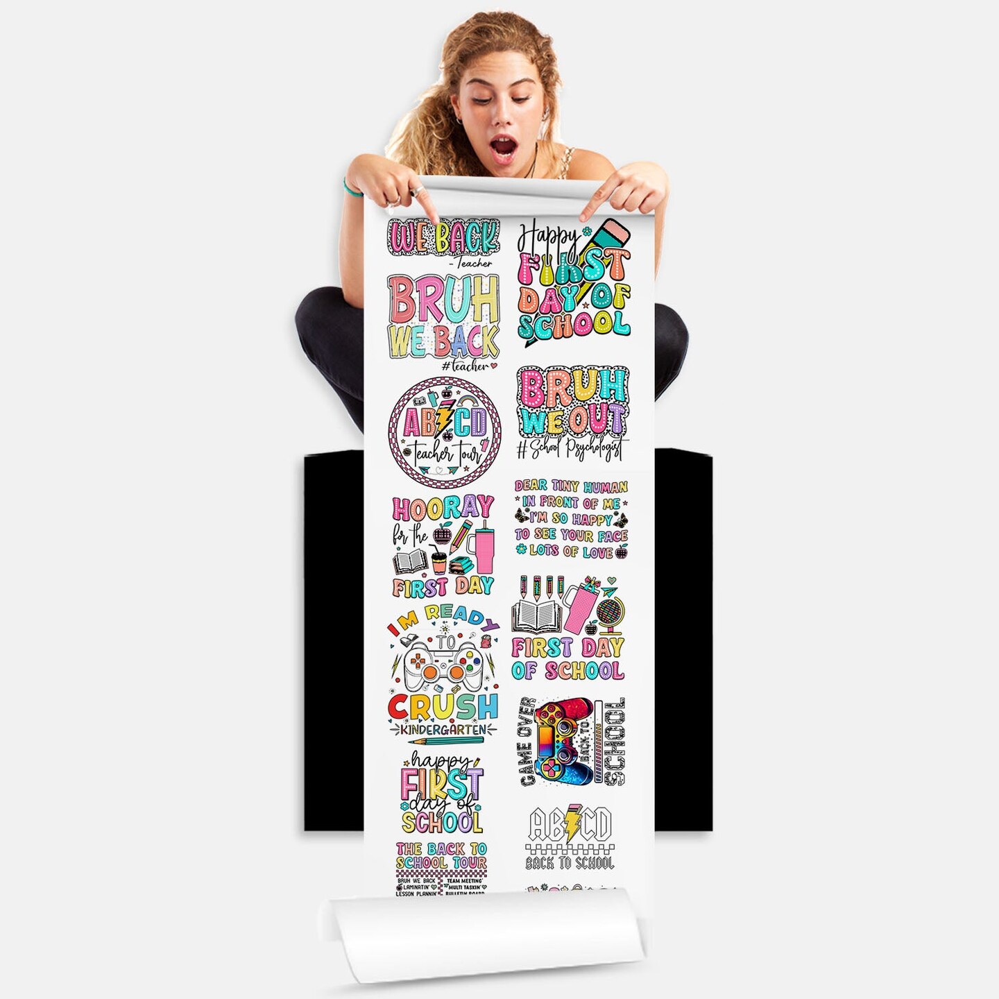 Back To School DTF Transfer Gang Sheets - 22x60 Direct-to-Film