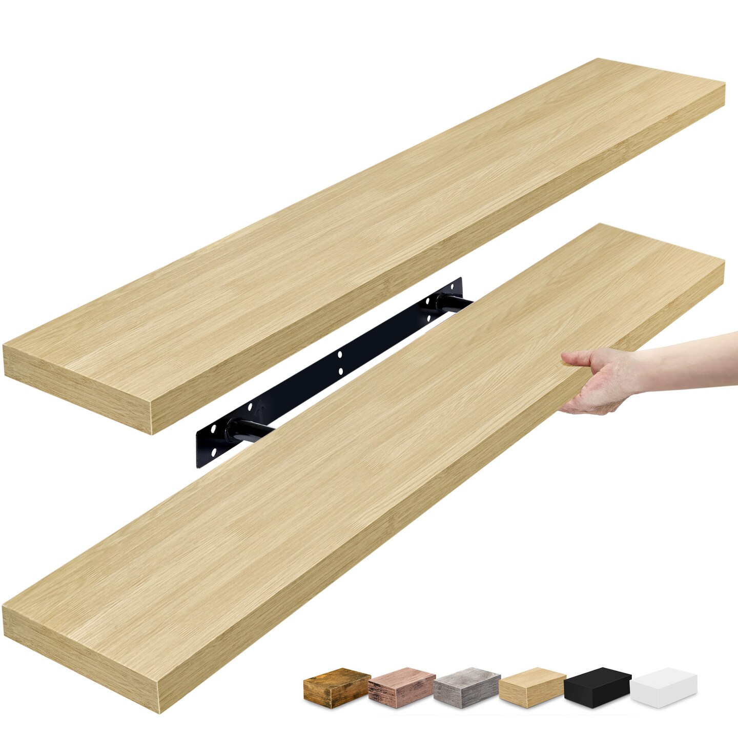 Sorbus Floating Shelves for Wall - 2 Long Floating Shelves for Bedroom, Kitchen, Living Room, Bathroom Shelves, Home Decor, Farmhouse - 35 x 9 Inch Wall Mounted Floating Shelves for Wall