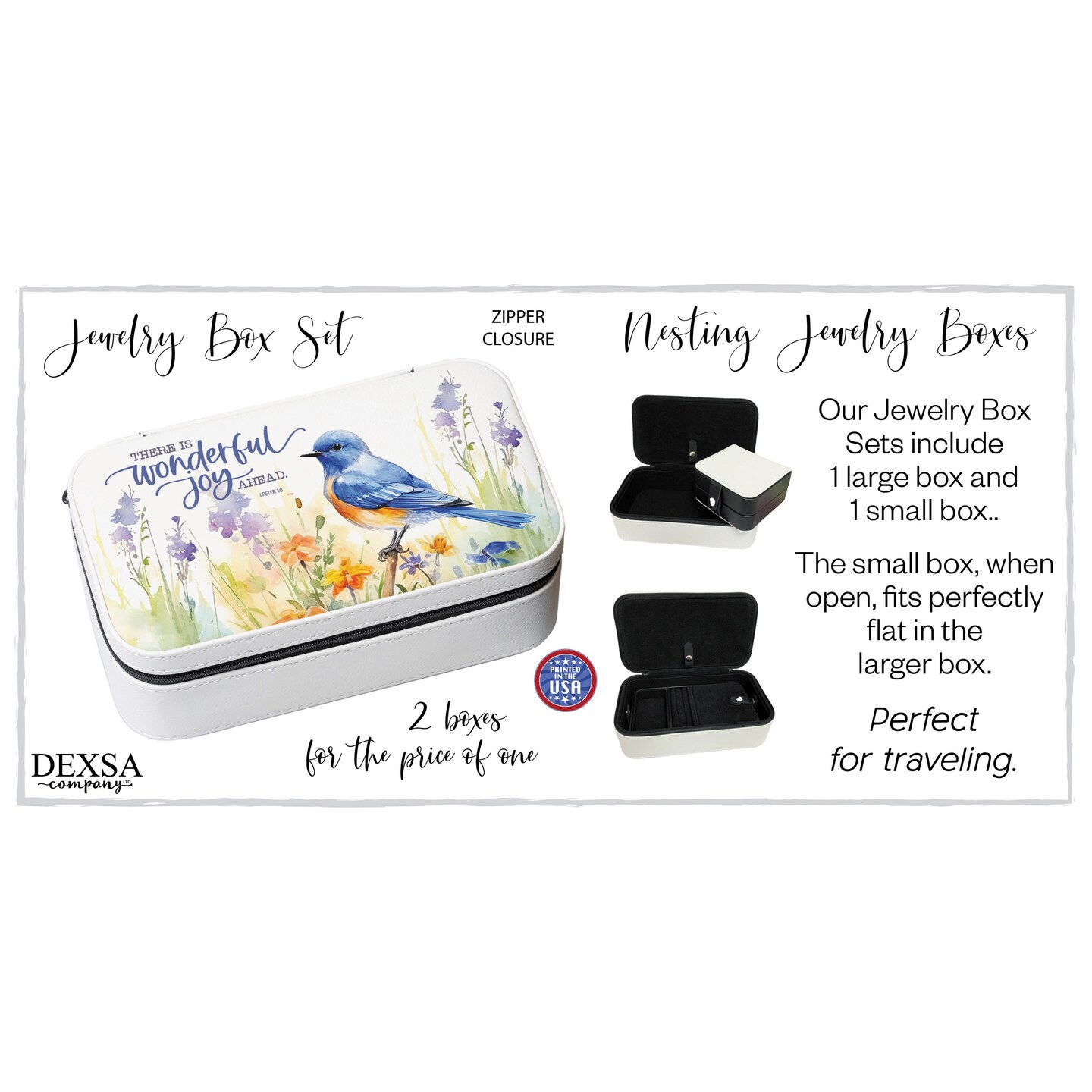 DEXSA There Is Wonderful Joy Jewelry Box Set, Measures 8&#x22; x 4.75&#x22; x 3&#x22;
