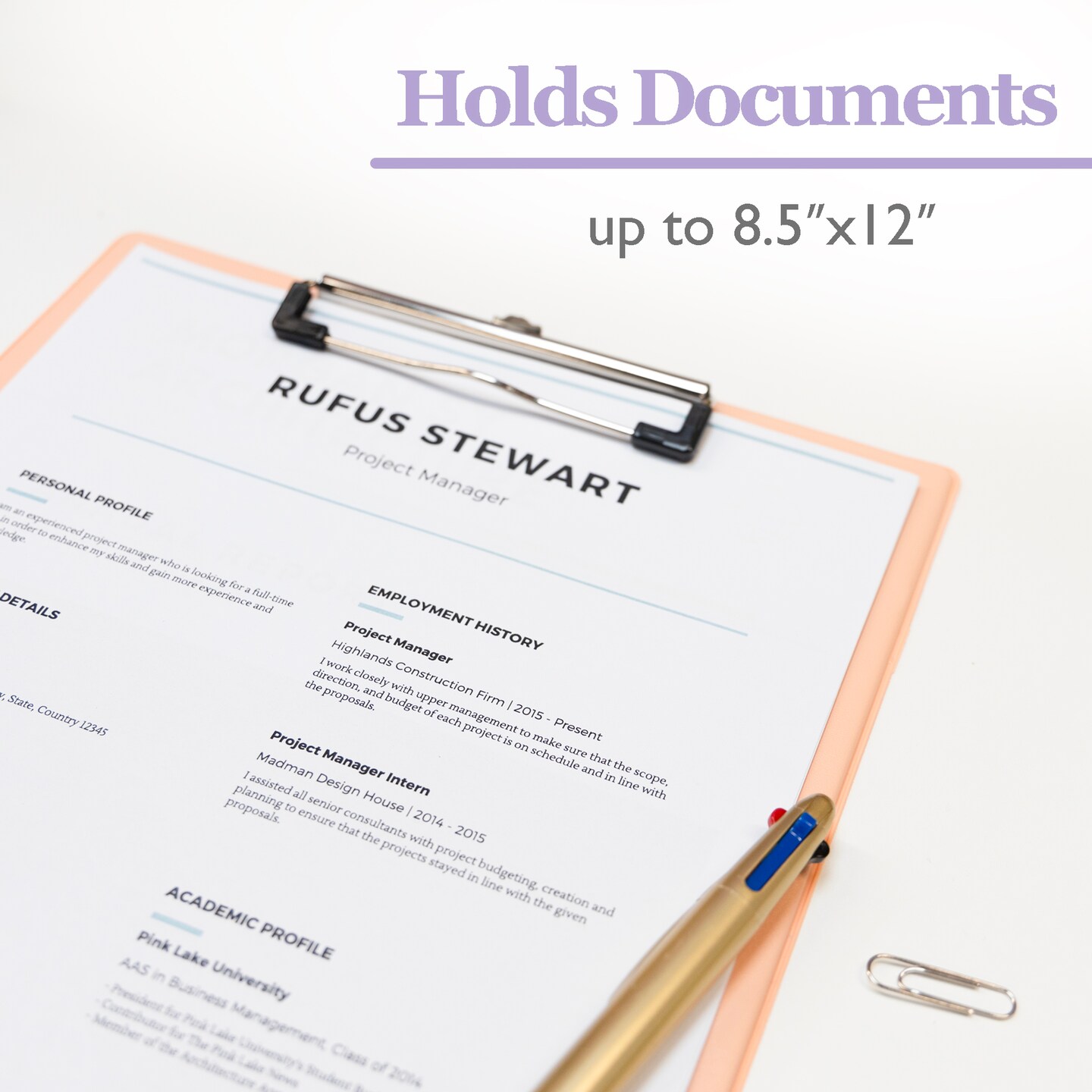 BAZIC PVC Standard Clipboard Pastel Color w/ Low Profile Clip