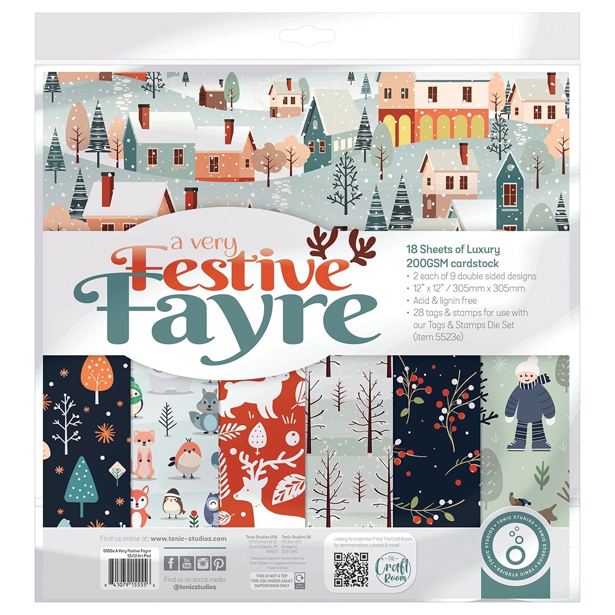 Tonic Studios Art Pad 12&#x22;x12&#x22;-A Very Festive Fayre