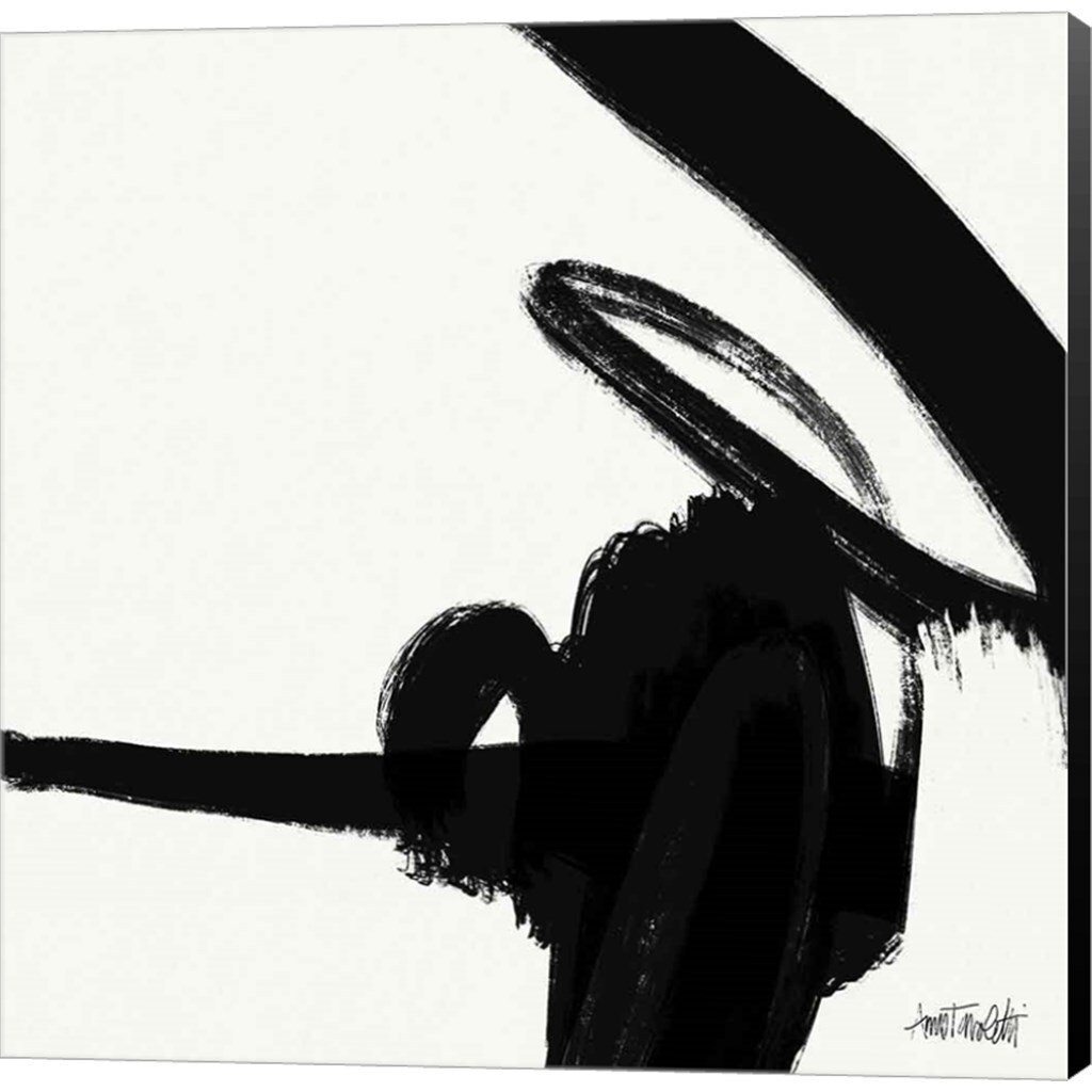 Black and White Abstract II by Anne Tavoletti 24" x 24" Canvas Wall Art