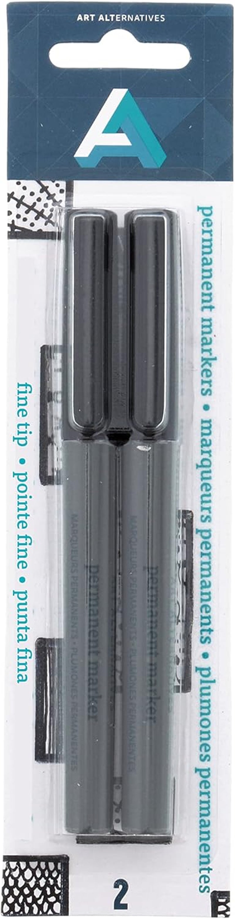 Permanent Marker, 2-Marker Set, Black