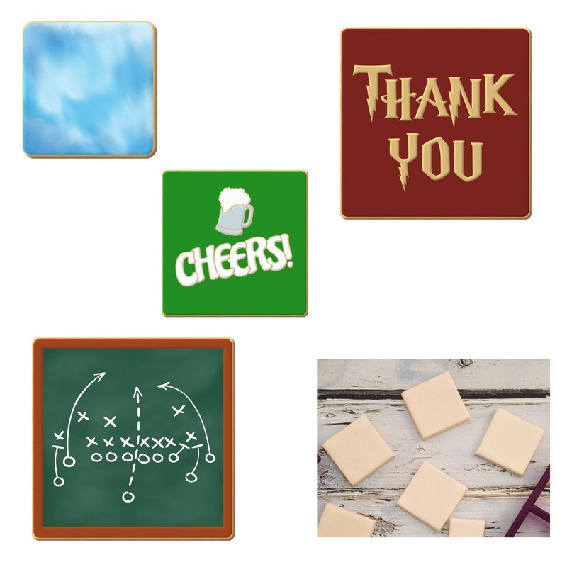 Square Cookie Cutters 5 Pc Set. USA Tin Plate Steel - By CookieCutter.Com