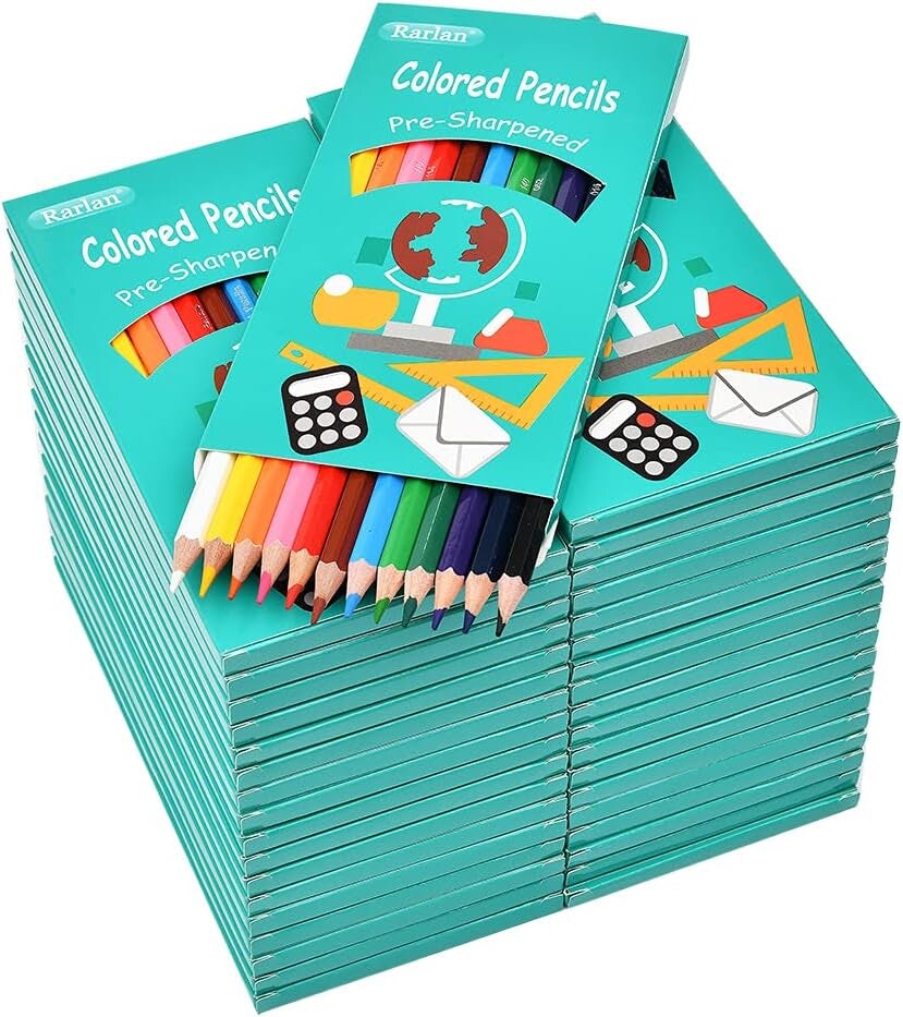 Colored Pencils Bulk, Pre-Sharpened Colored Pencils for Kids, 12 Assorted Colors, Pack of 36, Coloring Pencils 432 Count