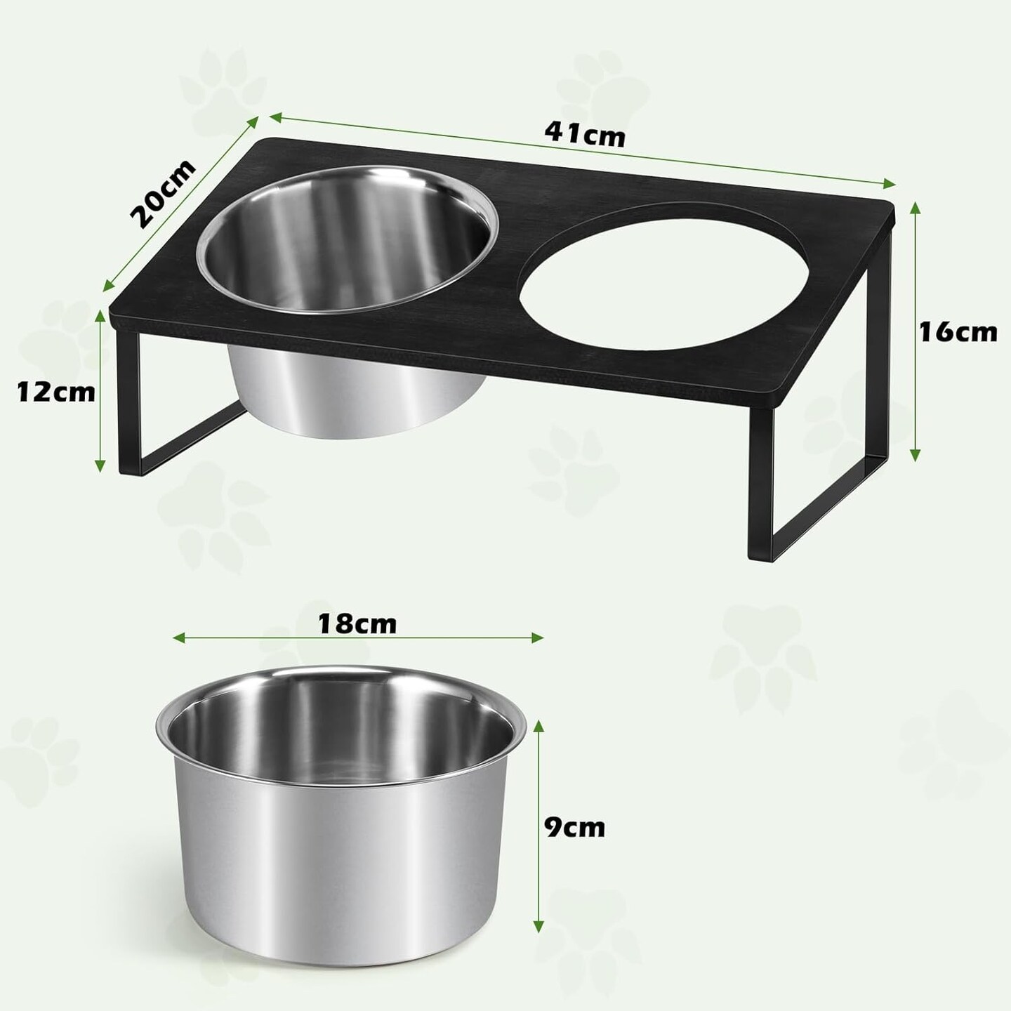 Dogs/Cats Bowl Raised Stainless Steel Dogs/Cats Feeding Station 10&#xB0; Tilted Feeding Bowl