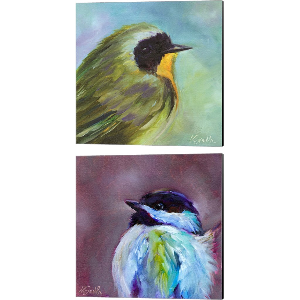Field Birds B by Kim Smith 14" x 14" Canvas Wall Art (Set of 2)