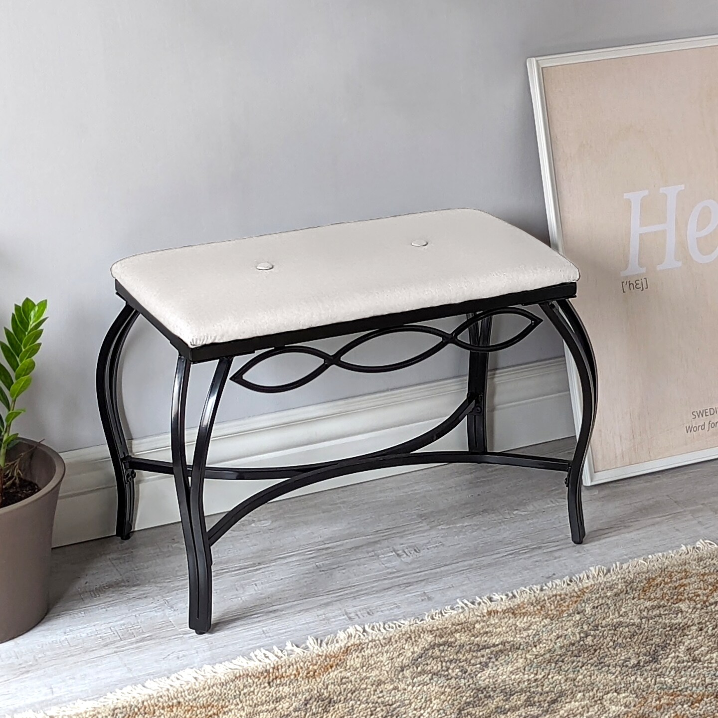 Mango Steam Bristol Vanity Bench, Entryway Bench