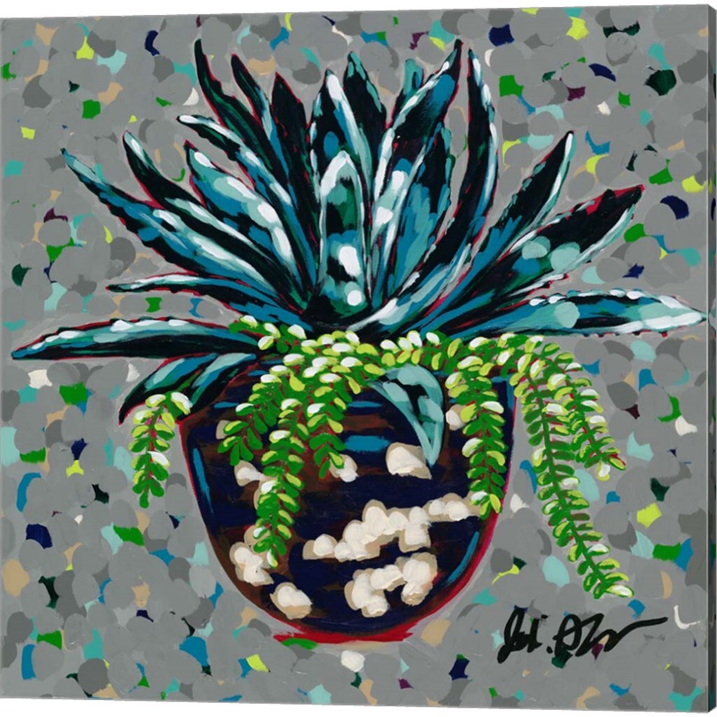 Succulent Pot by Jodi Augustine 14" x 14" Canvas Wall Art (Set of 2)
