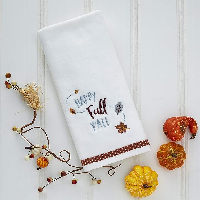 Harvest Happy Fall Yall Hand Towel - White Small