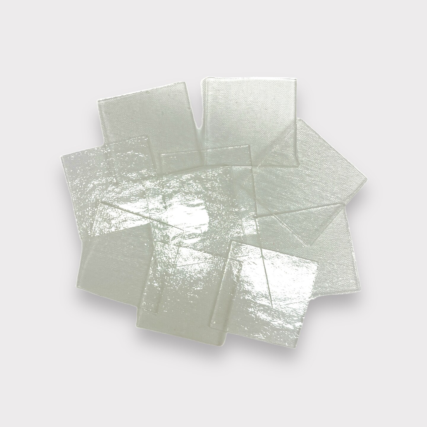 COE 96: 2&#x22; Square Clear Fusible Glass - 10 Pieces