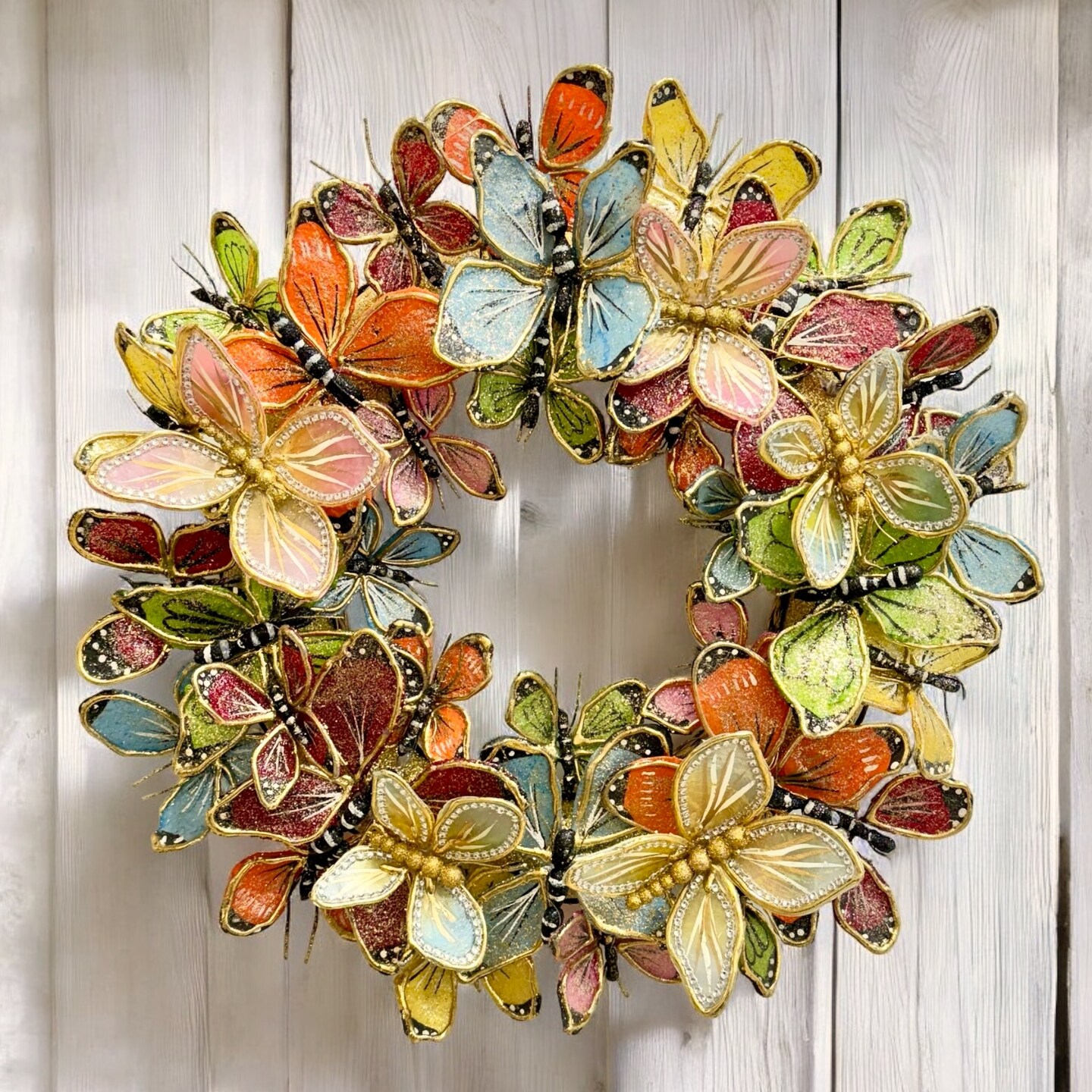 Capiz Butterfly Wreath