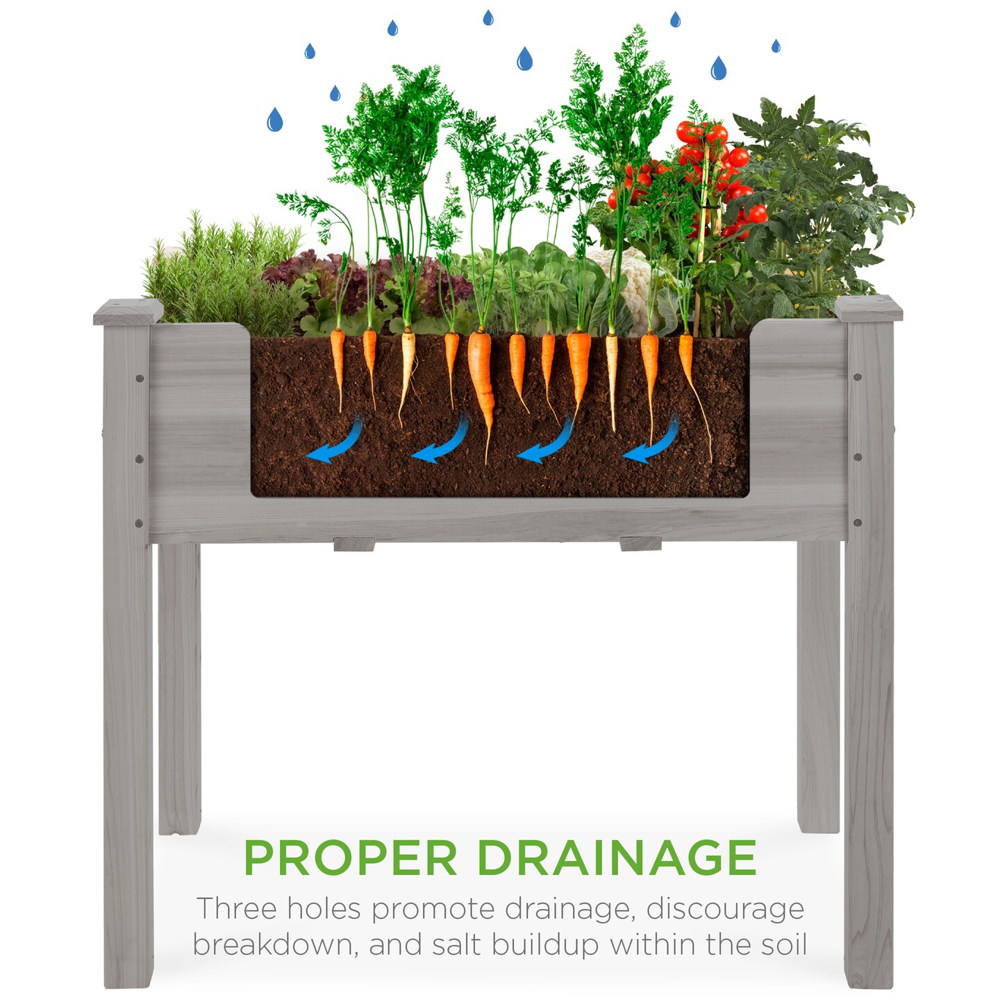 Best Choice Products 34x18x30in Raised Garden Bed, Elevated Wood Planter Box for Kids, Patio w/ Bed Liner