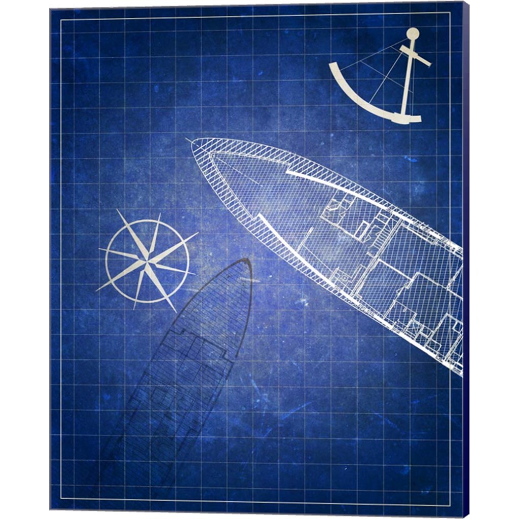 Blue Prints by Addie Marie 12&#x22; x 15&#x22; Canvas Wall Art (Set of 2)