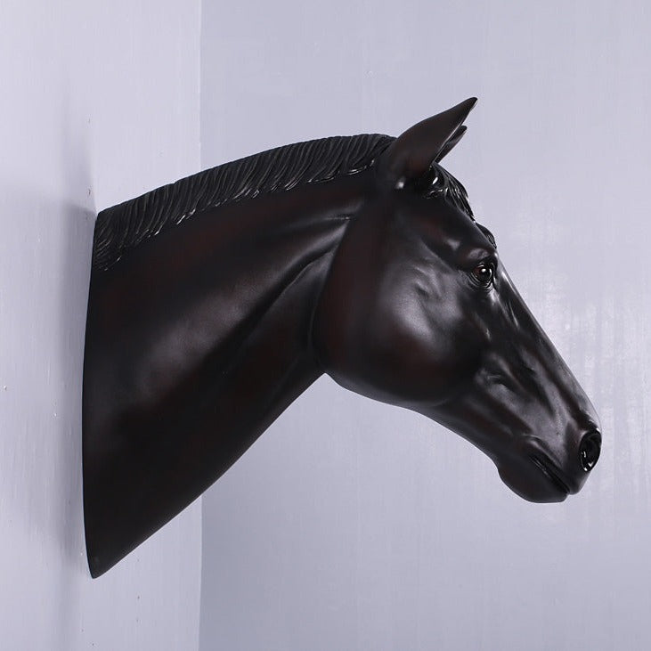 Dark Brown Horse Head Statue