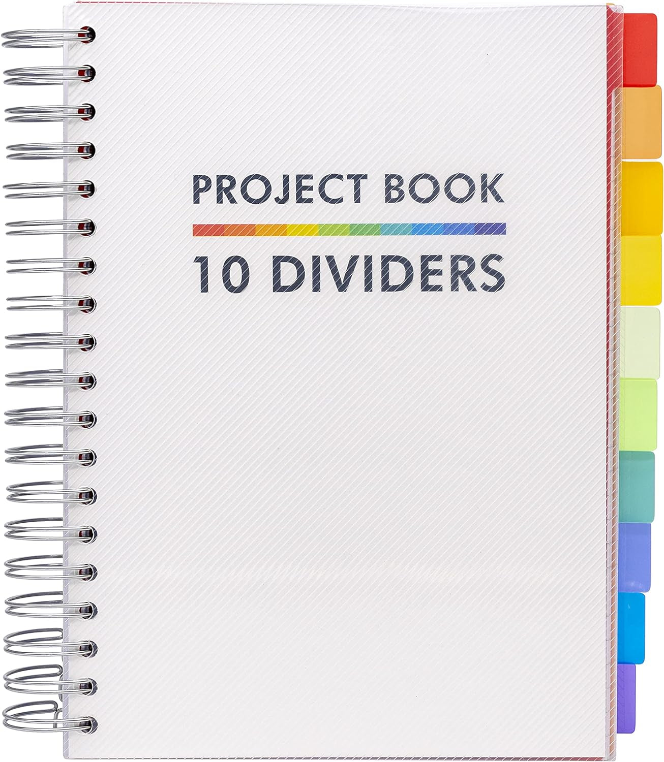 B5 Subject Notebook with 10 Repositionable Dividers for Organization &#x2013; 400 Perforated Pages of 80GSM Paper &#x2013; 200 Sheet Notebook for School, Office, and Home &#x2013; White, 7.48 X 9.84In