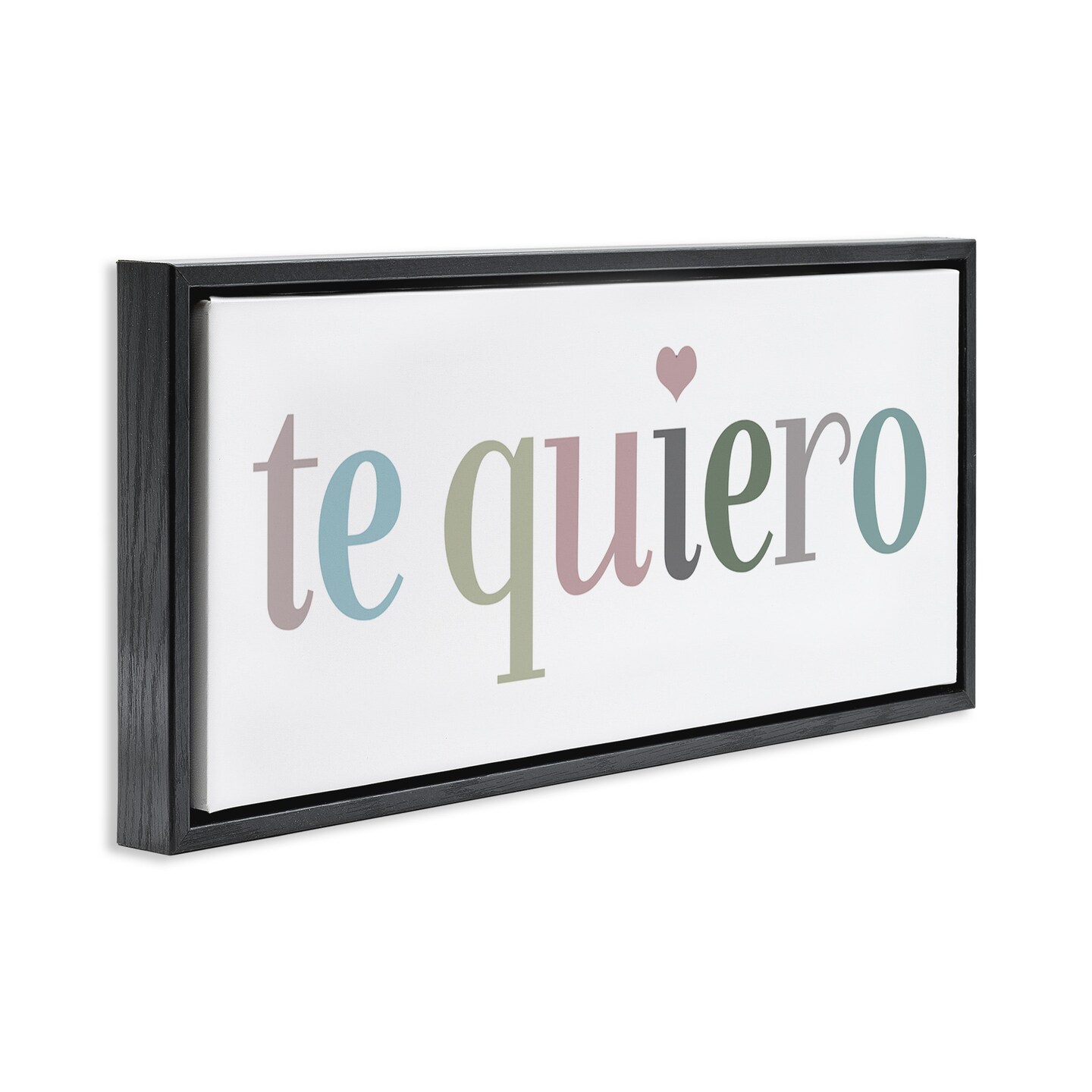 Stupell Industries Te Quiero Romantic Spanish Framed Floater Canvas Wall Art