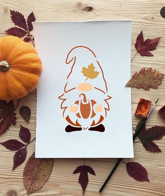 24pcs fall stencils 3x3 in reusable, small fall stencil for painting on wood- autumn templates for Thanksgiving DIY crafts ornaments wood slice