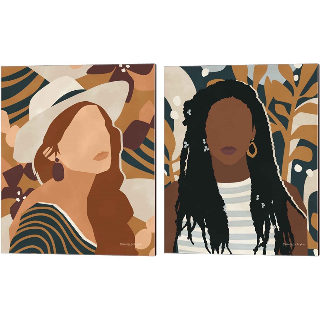 Modern Woman by Megan Gallagher 12" x 15" Canvas Wall Art (Set of 2)