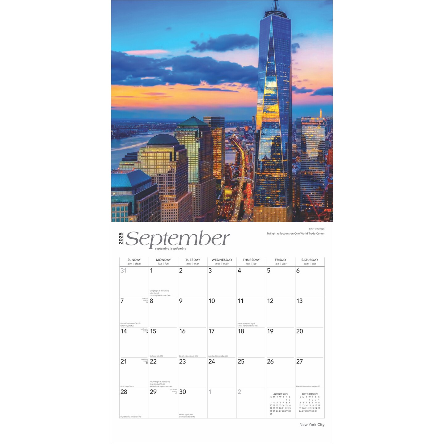 New York City | 2025 12 x 24 Inch Monthly Square Wall Calendar | Foil Stamped Cover | Plastic-Free | BrownTrout | USA United States of America NYC State Northeast