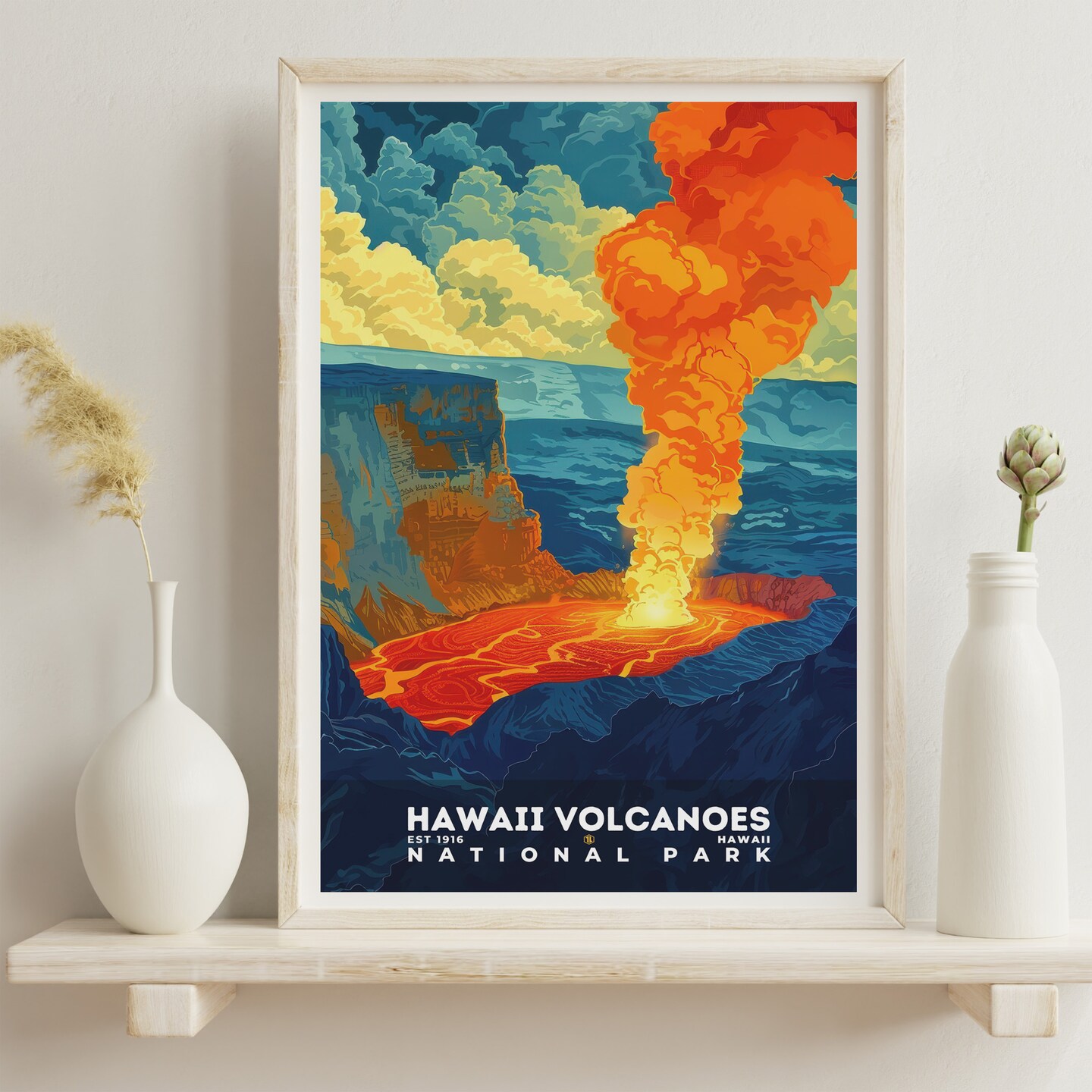 Hawaii Volcanoes National Park Poster, Travel Art, Office Poster