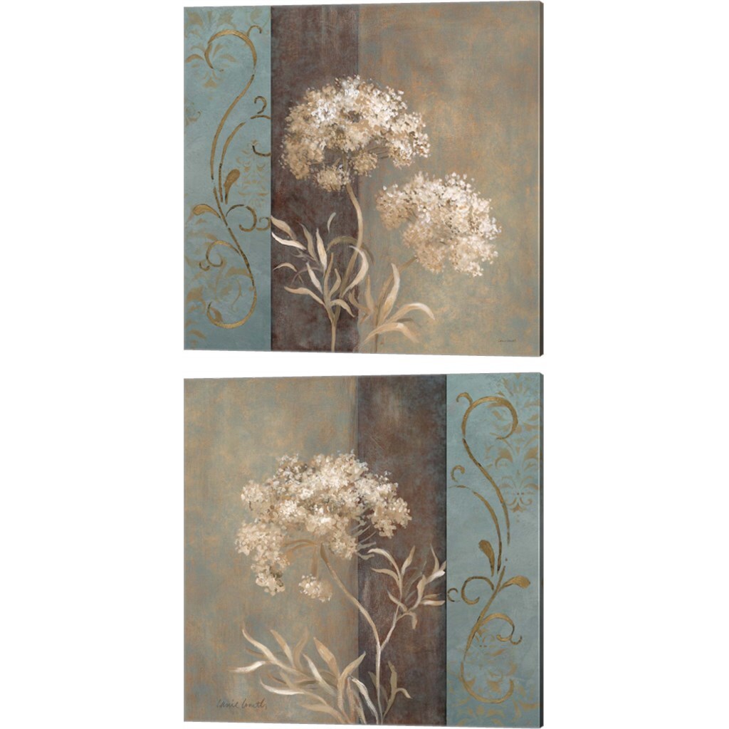 Delicate Beauty in Blue by Lanie Loreth 14" x 14" Canvas Wall Art (Set of 2)