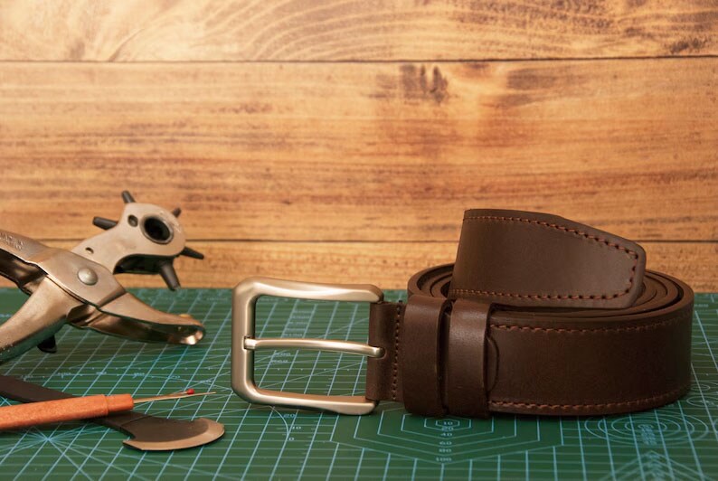 Handcrafted %100 Genuine shops Leather Belt