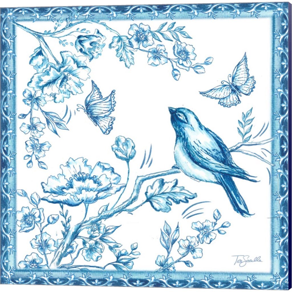 Chinoiserie Tile by Tre Sorelle Studios 14&#x22; x 14&#x22; Canvas Wall Art (Set of 2)