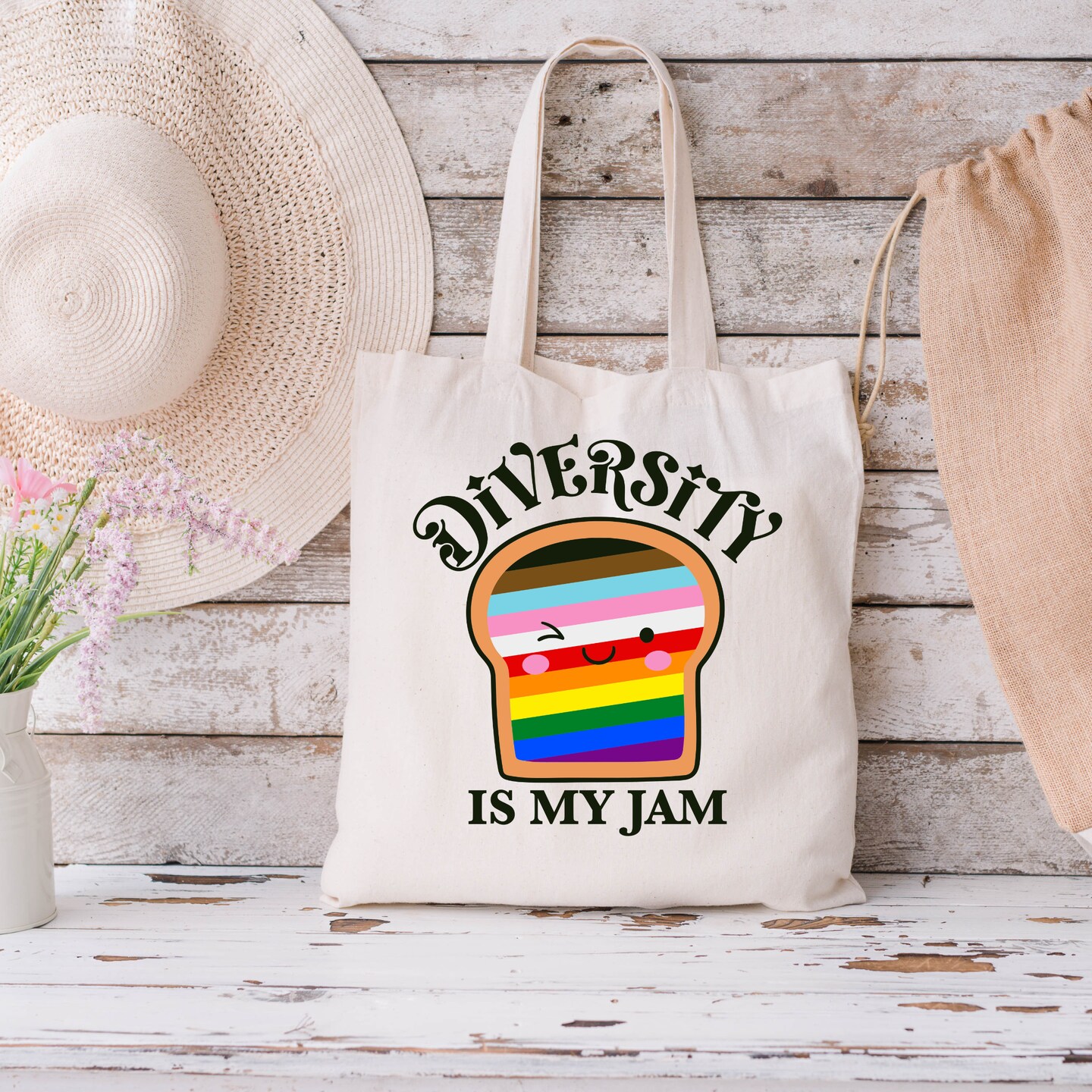 Diversity is My Jam Canvas Tote, Equality Tote, LGBTQ Pride Tote