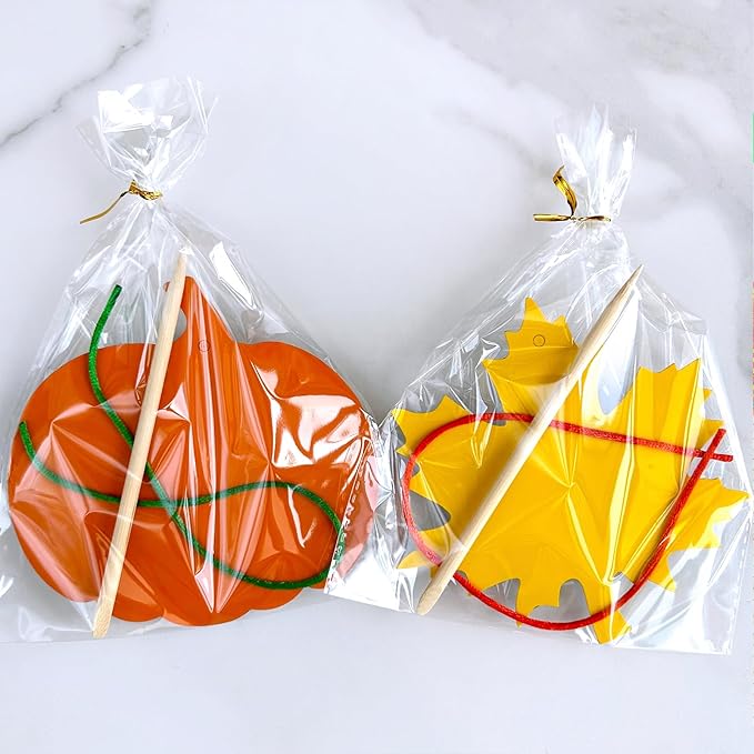 48 Sets of Colorful Magic Color Scratch Fall Ornaments Autumn Scratch Art: Maple Leaf, Oak Leaf, Pumpkin, Apple, and Acorn Fall Craft Kits for Kids: Classroom Activities Halloween Harvest Party Decorations.