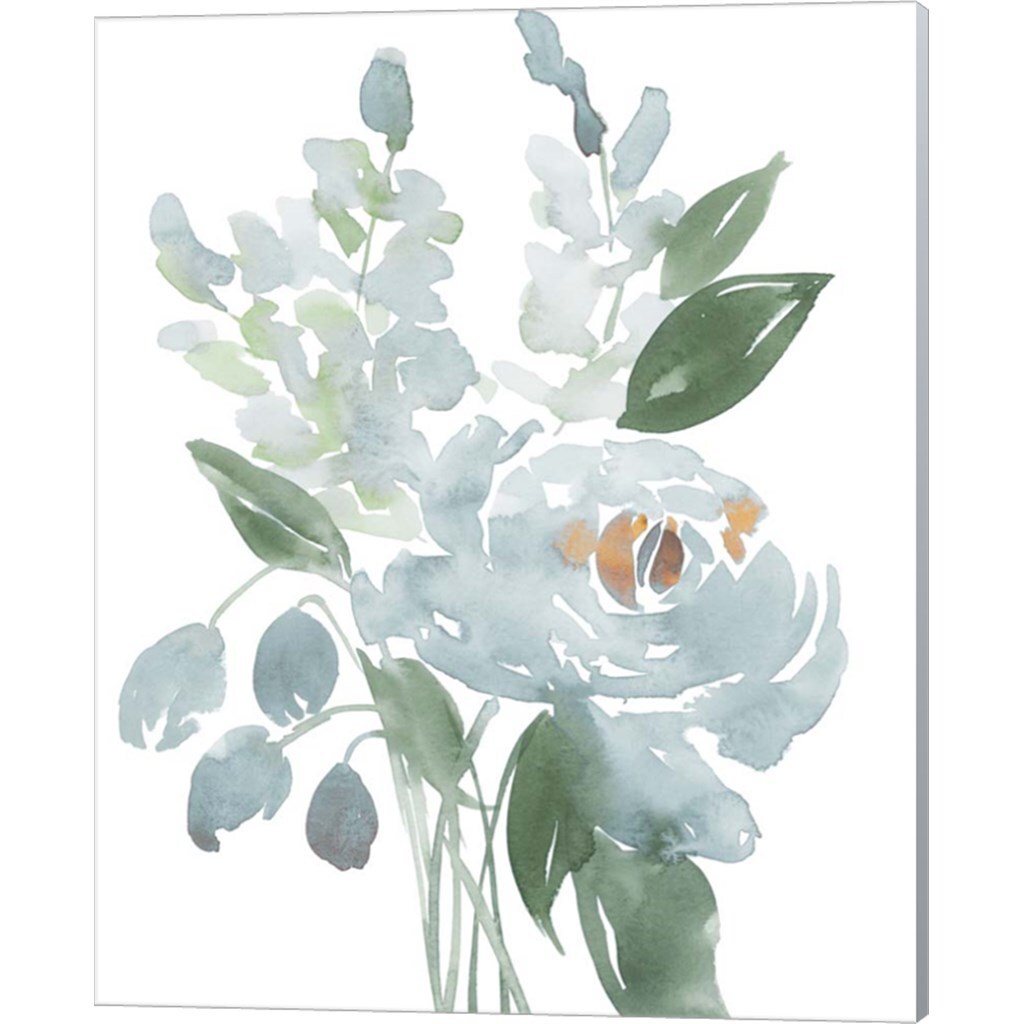 Restful Blue Floral by Lucille Price 12" x 15" Canvas Wall Art (Set of 2)