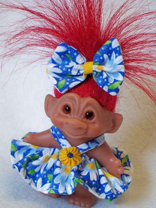 3" - 5" Troll Doll Dress - No Doll - Your Choice Of Dress With Hairbow