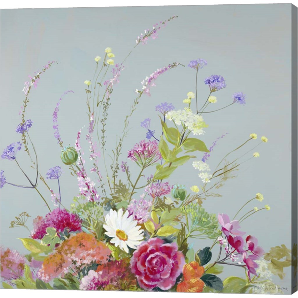 Marguerite and Verbena by Nell Whatmore 24" x 24" Canvas Wall Art