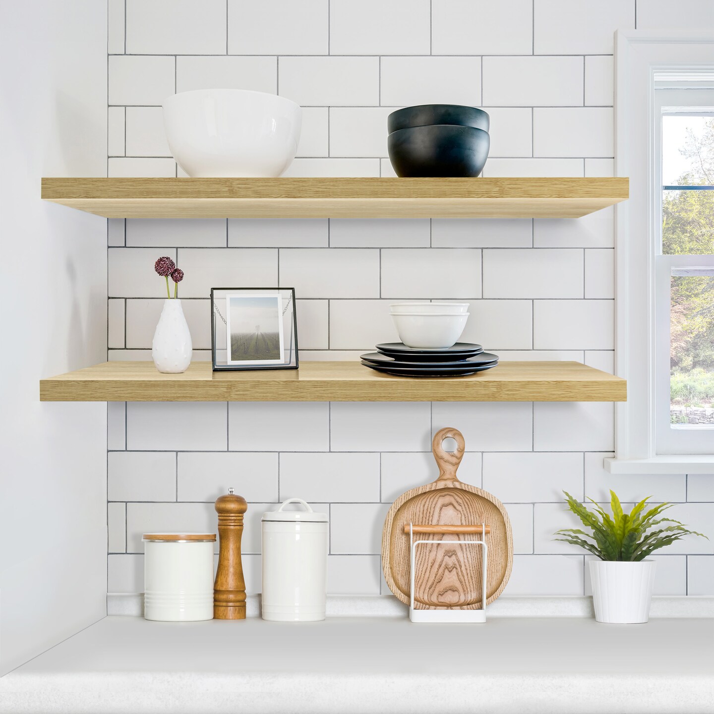 Sorbus Floating Shelves for Wall - 2 Long Floating Shelves for Bedroom, Kitchen, Living Room, Bathroom Shelves, Home Decor, Farmhouse - 35 x 9 Inch Wall Mounted Floating Shelves for Wall