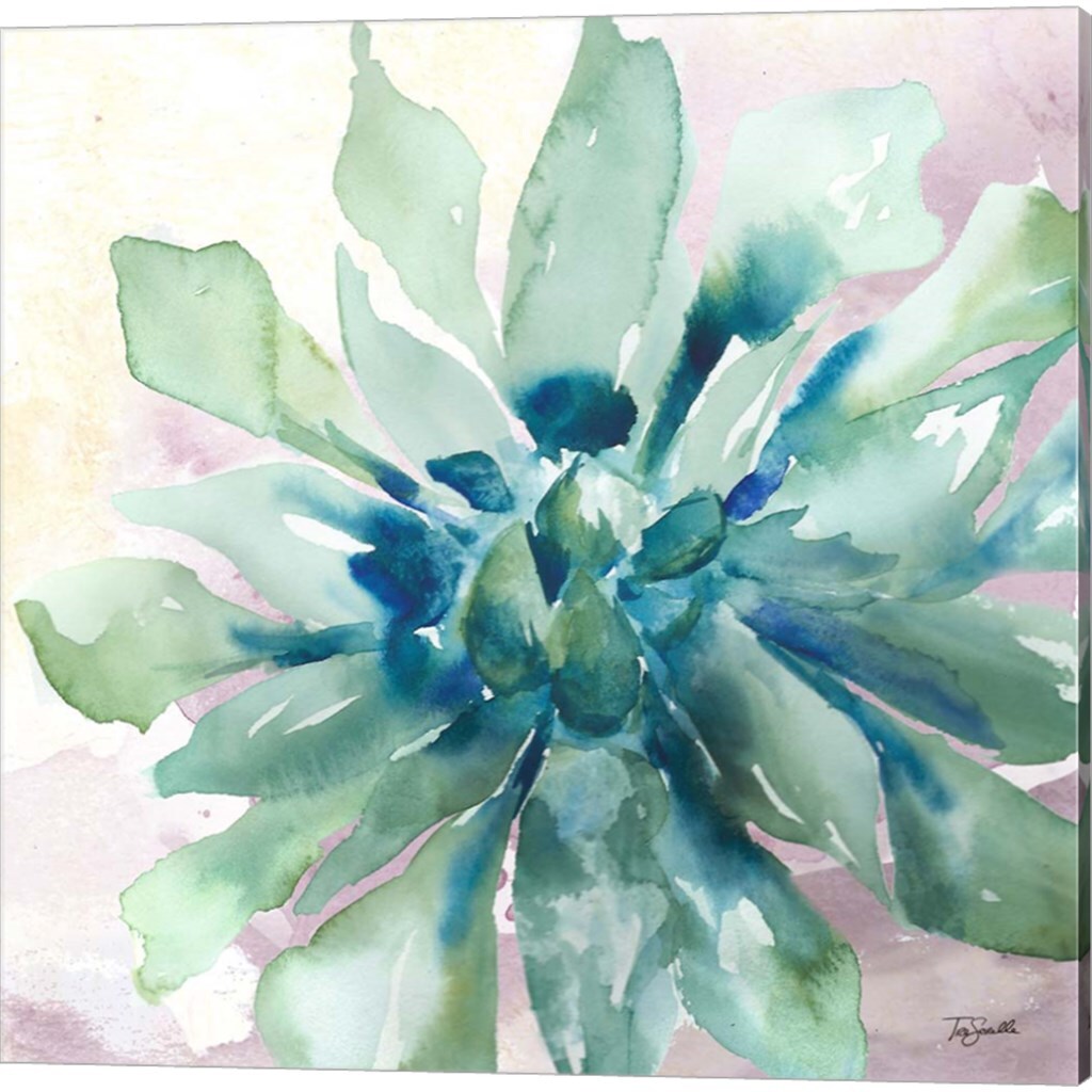 Succulent Watercolor by Tre Sorelle Studios 14&#x22; x 14&#x22; Canvas Wall Art (Set of 2)