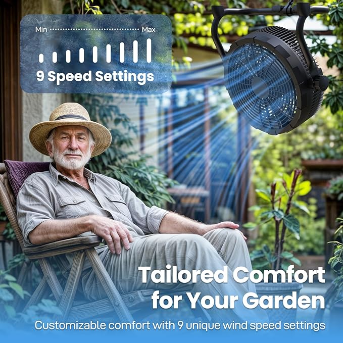 Air Choice&#xAE; 12&#x22; Portable Battery Fan: 360&#xB0; Tilt, 20H Run Time, 9 Speeds