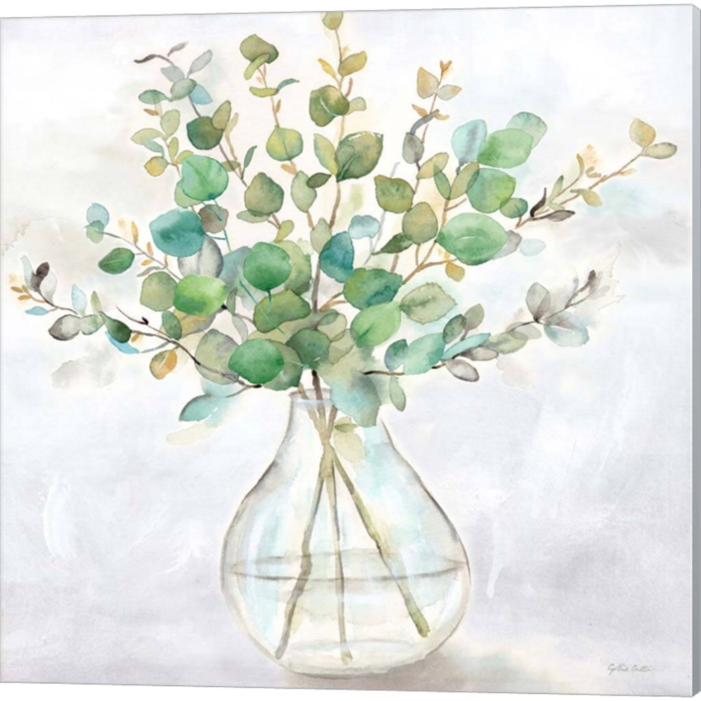Eucalyptus Vase by Cynthia Coulter 14" x 14" Canvas Wall Art (Set of 2)