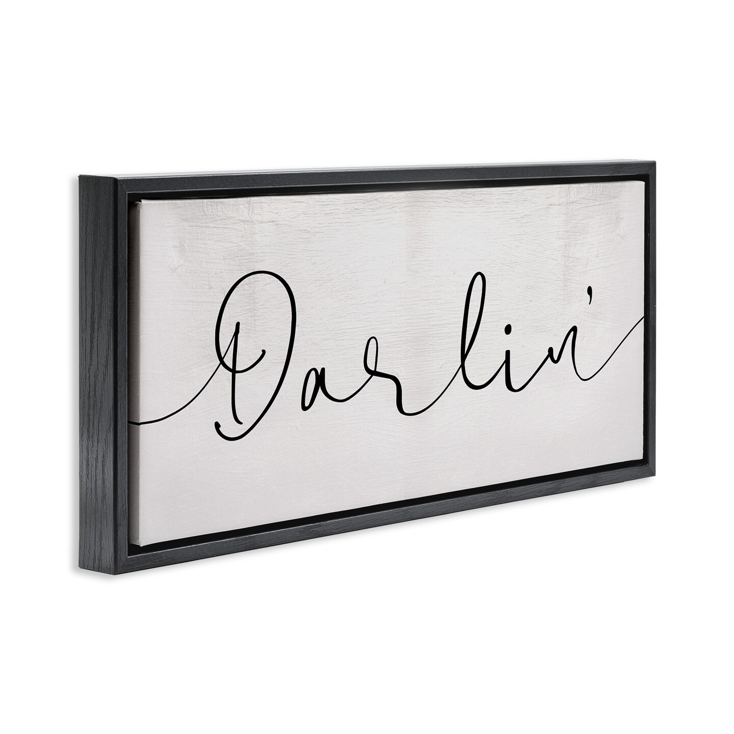 Stupell Industries Darlin' Sentiment Elegant Cursive Framed Floater Canvas Wall Art