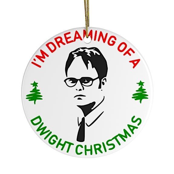 I&#x27;m Dreaming of a Dwight Christmas Ornament, Funny Office TV Show Decoration