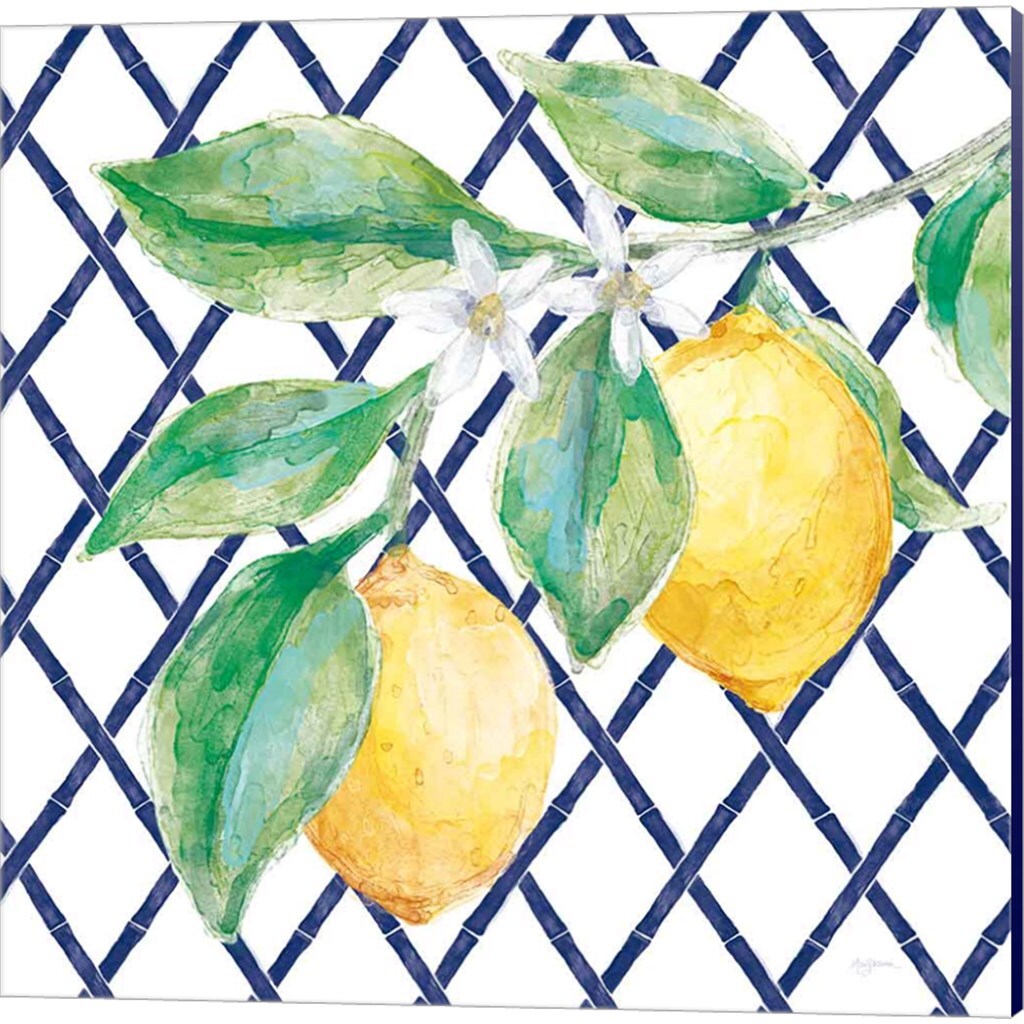 Everyday Chinoiserie Lemons by Mary Urban 14" x 14" Canvas Wall Art (Set of 2)