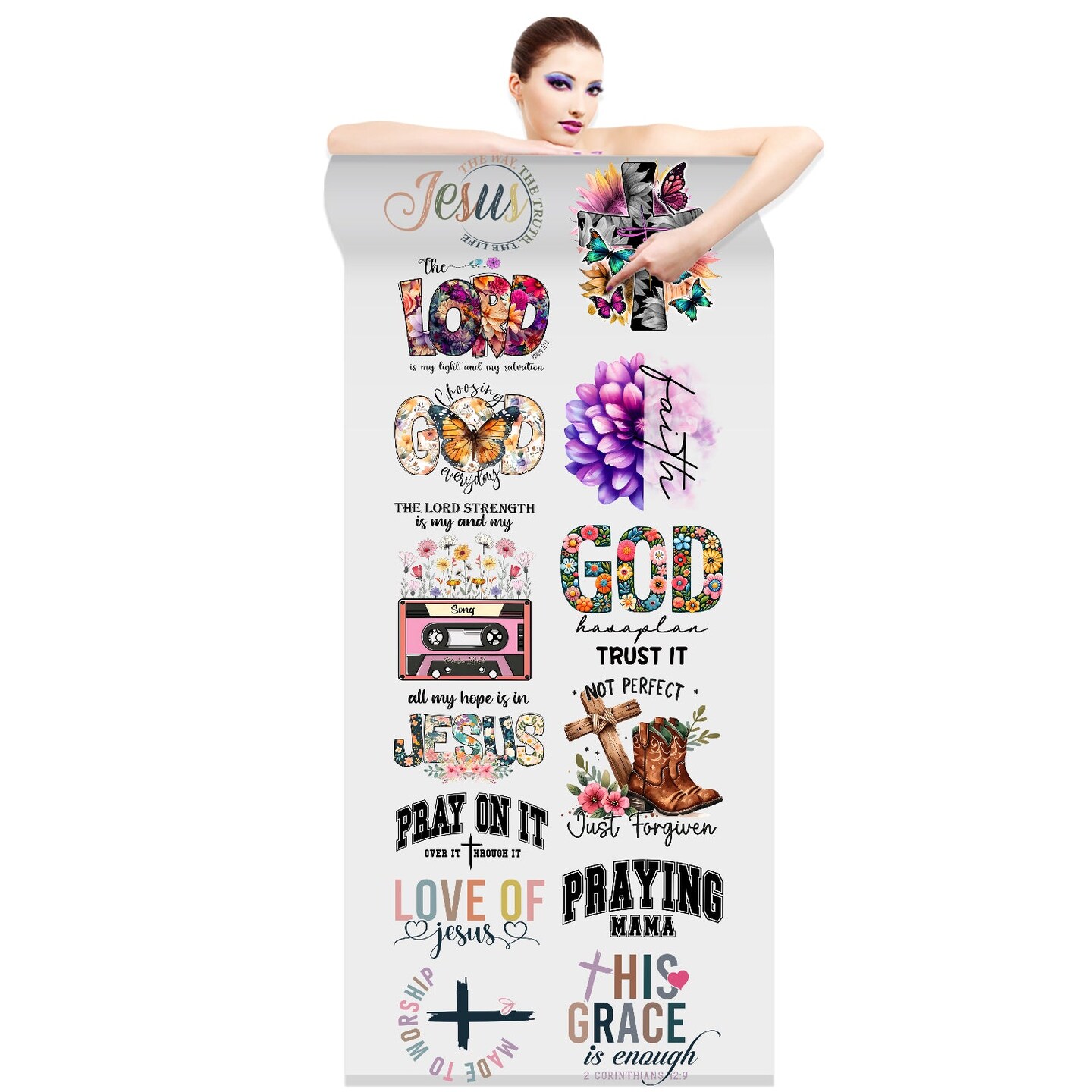 Christian Faith DTF Transfer Gang Sheets - 22x60: Spread Your Message of Faith