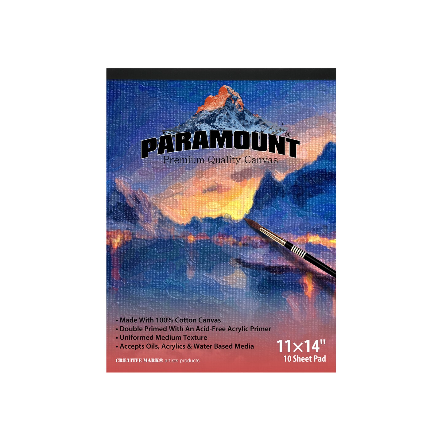 Paramount Universal Primed Premium Cotton White Canvas Pads - White - Multi10 Sheets - Universal Double Primed Cotton Canvas Pads for Students, Drawing, Painting, Travel, &#x26; More