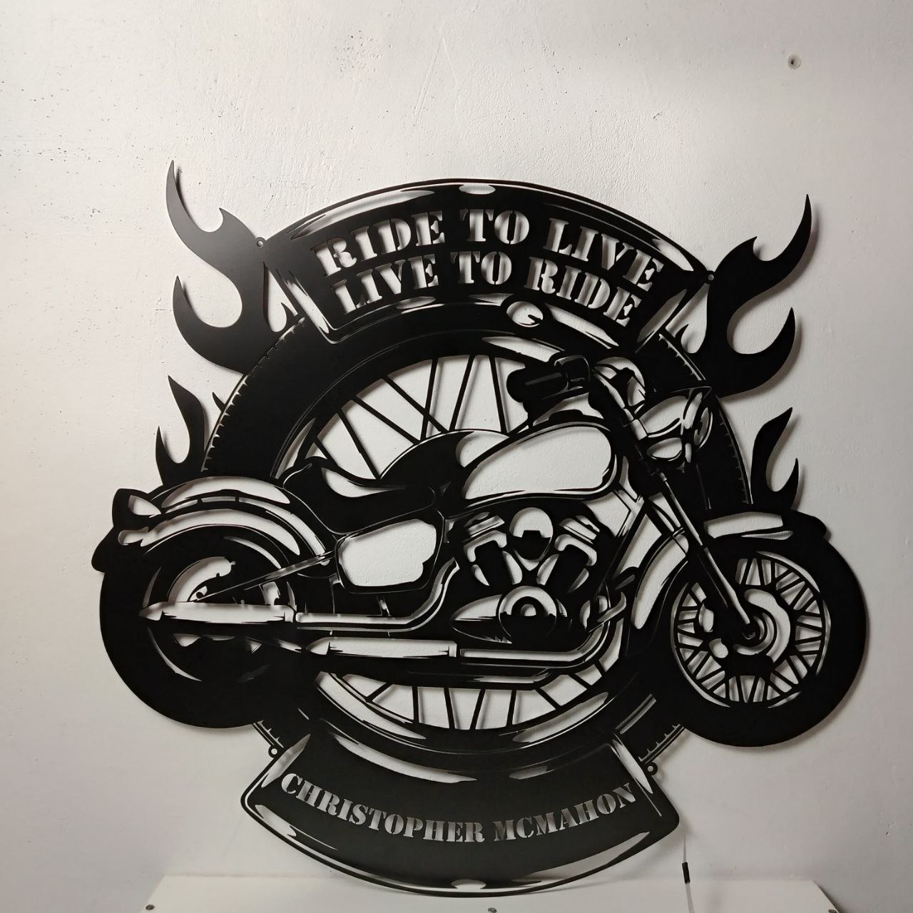 Custom Motorbike Metal Wall Art LED Light, Motorbike Metal Sign, Motorcycle Wall Art Decor, Personalized  Motocross Club Name Sign Decor product 3
