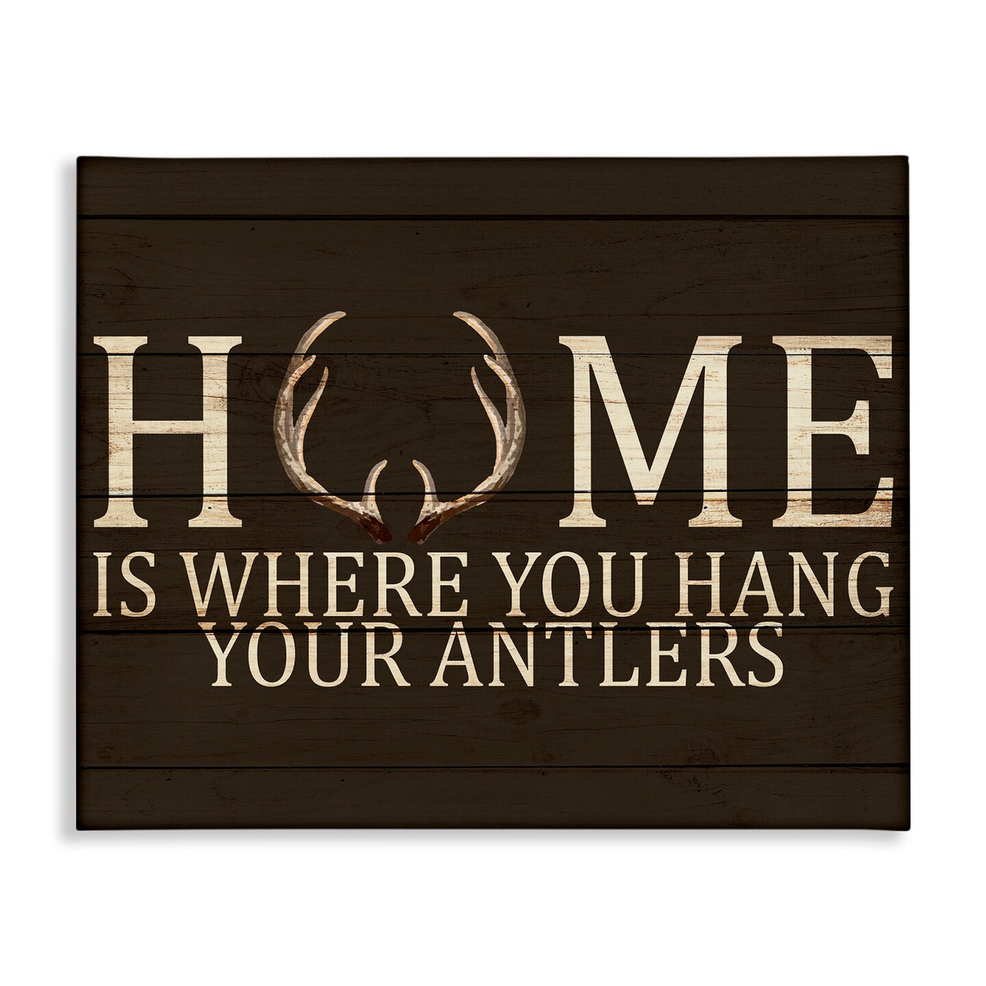 Stupell Industries Hang Your Antlers Rustic Canvas Wall Art